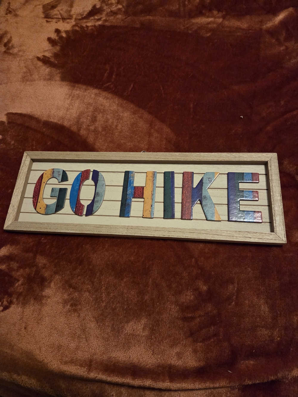 GO HIKE Colorful Wooden Wall Sign